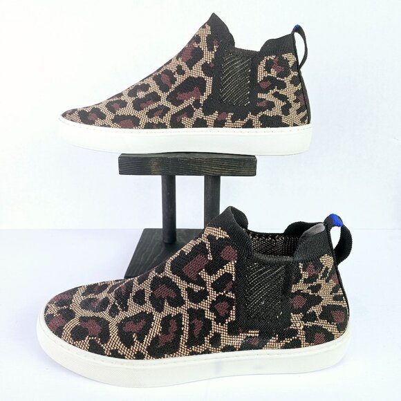 Rothy's Wildcat Leopard Animal Print Chelsea Sneaker Trainers, Sz 9 - Picture 2 of 11